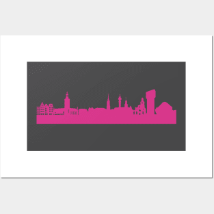 Stockholm skyline pink Posters and Art